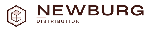 Newburg Distribution logo — Brown & Blush horizontal lockup